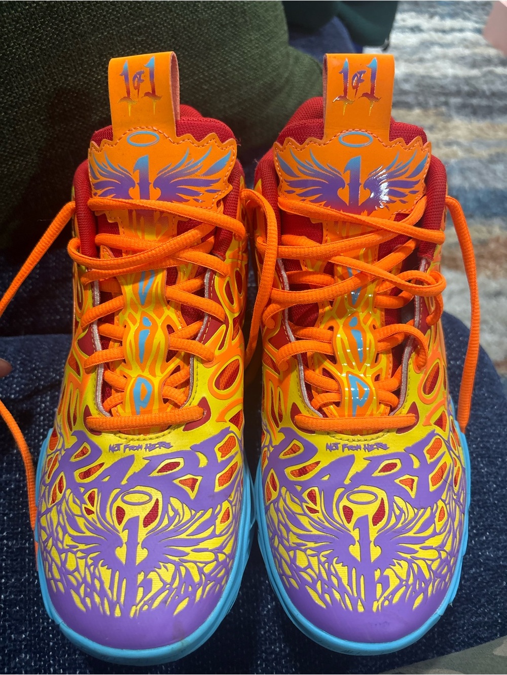Puma Kids Orange, Purple & Yellow Graphic Sneakers